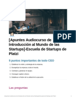 Apuntes Audiocurso de Introduccin Al Mundo de Las Startups-Escuela de Startups de Platzi