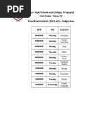 Time-Table-Class 7