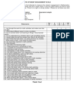 Math Student Engagement Scale