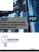 Reporte de Pruebas A Cables Primarios y Secundarios de Transformadores