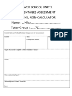 Unit 9 Percentages Assessment