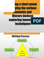 Writing A Short Poem Applying The Various Elements and Literary Devices Exploring Innovative Techniques