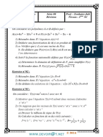 Série D'exercices 8 - Math Equation de Second Degré+Translation - 2ème Sciences (2013-2014) MR Zouhaier Jellali