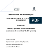 Practica #9. Calculo y Aplicacion Del Metodo de Diseño para Mezclas de Concreto de 250