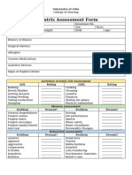 Gerontology - Geriatric Assesment Form