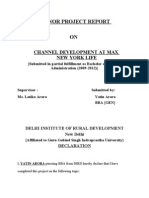 A Minor Project Report ON: Channel Development at Max New York Life