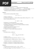 TS Mathématiques Test N 1 Du 27/9/2007: Exercice 1