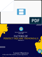 Factoring Perfect Square Trinomials