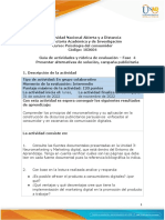 Guia de Actividades y Rúbrica de Evaluación Fase 4 Presentar Alternativas de Solución, Campaña Publicitaria