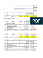 Moisture Correction Sheet