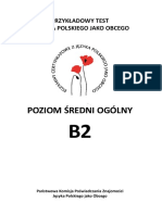 Poziom Średni Ogólny: Przykładowy Test Z Języka Polskiego Jako Obcego