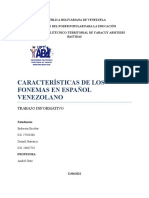 Características de Los Fonemas en Español Venezolano