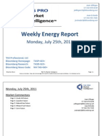 Weekly Energy Report: Monday, July 25th, 2011