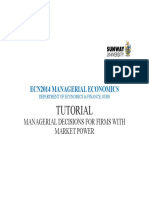 Tutorial 8 Solution Managerial Decisions For Firms With Market Power