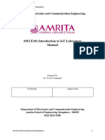 19ece101 Introduction To Iot Laboratory Manual: B. Tech - Electronics and Communication Engineering