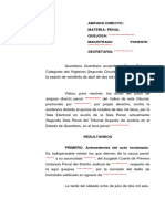 Amparo Directo: Materia: Penal Quejosa:: Magistrado Ponente