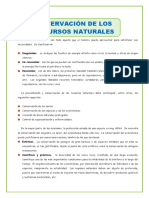 Conservacion de Los Recursos Naturales Cuarto