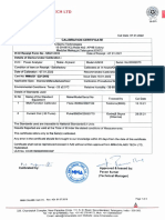 Power Quality Analysis Calibration Certificate