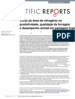 Efeito Da Dose de Nitrogênio Na Produtividade, Qualidade Da Forragem e Desempenho Animal em Pastagem Tropical