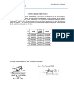 Certificados Operatividad Cyl 508156 OXÍGENO