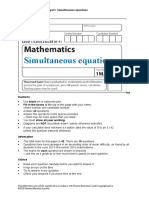 38a Simultaneous Equations - H - Question Paper