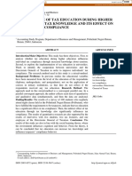 The Influence of Tax Education During Higher Education On Tax Knowledge and Its Effect On Personal Tax Compliance