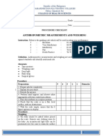 Anthropometric Measurements and Weighing Checklist