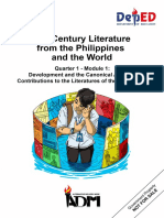 21st Century Literature From The Philippines11 - q1 - m1 - Development and The Canonical Author's Contribution To The Literature of The Philippines - v3