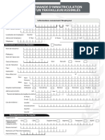 Immatriculation Travailleur Formulaire