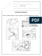 Avaliação de Ciências 1º Ano - Meio Ambiente