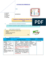 DIA 3 SESION DE APRENDIZAJE Igualamos Cantidades para Alcanzar Nuestras Metas