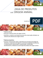 1 Aula - Carnes - TECNOLOGIA DE PRODUTOS DE ORIGEM ANIMAL