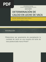 Determinación de Calcio en Leche de Vaca