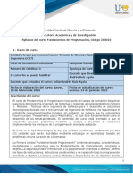 Syllabus Del Curso Fundamentos de Programación