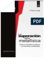 Volpi Franco La Superacion de La Metafisica Entre La Filosofia Analitica y La Filosofia Continental