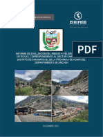 Informe de Evaluacion Del Riesgo A Peligro Por Caida de Rocas Correspondiente Al Sector Chacuayonga Distrito San Marcos Provincia de Huari Departament