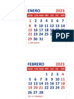 Calendario 5X5 2023