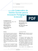 Modelo Colaborativo de Gestión Escolar para La Innovación Pedagógica en La Escuela