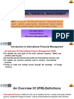 International Financial Management: UNIT I: An Overview, Theoretical Developments. International Financial