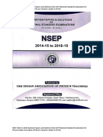 (NSEP IITJEE IIT-JEE IIT JEE) IAPT Teachers - NSEP 2014 To 2018 Question Papers and Solutions From IAPT National Standard Examination For Physics Indian Association of Physics Teachers Similar To IIT