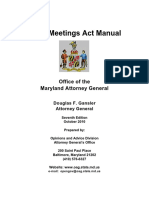 Maryland Open Meetings Act Manual Complete