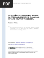 Rosana Pérez (2015) - GEOLOGÍA PRELIMINAR DEL SECTOR LA PRUEBA II, MUNICIPIO EL CALLAO, ESTADO BOLÍVAR-VENEZUELA