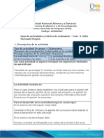 Guía de Actividades y Rública de Evaluación - Unidad 2 - Fase 3 - Taller Microsoft Project