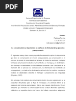 La Comunicación y Su Importancia en Las Fases de Formulación Presupuestaria y Ej