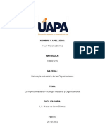 Tarea 1 - Psicología Industrial y de Las Organizaciones - La Importancia de La Psicología Industrial y Organizacional