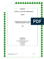 Statistical Analysis in Resesarchmodule