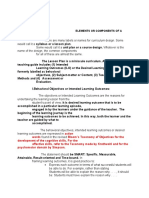 Elements or Components of A Curriculum Design