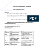 Handouts in Advanced Grammar and Composition