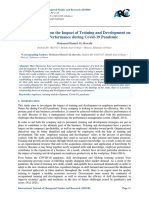 A Research Study On The Impact of Training and Development On Employee Performance During Covid-19 Pandemic