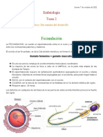 Embriología - 1ra y 2da Semana Del Desarrollo